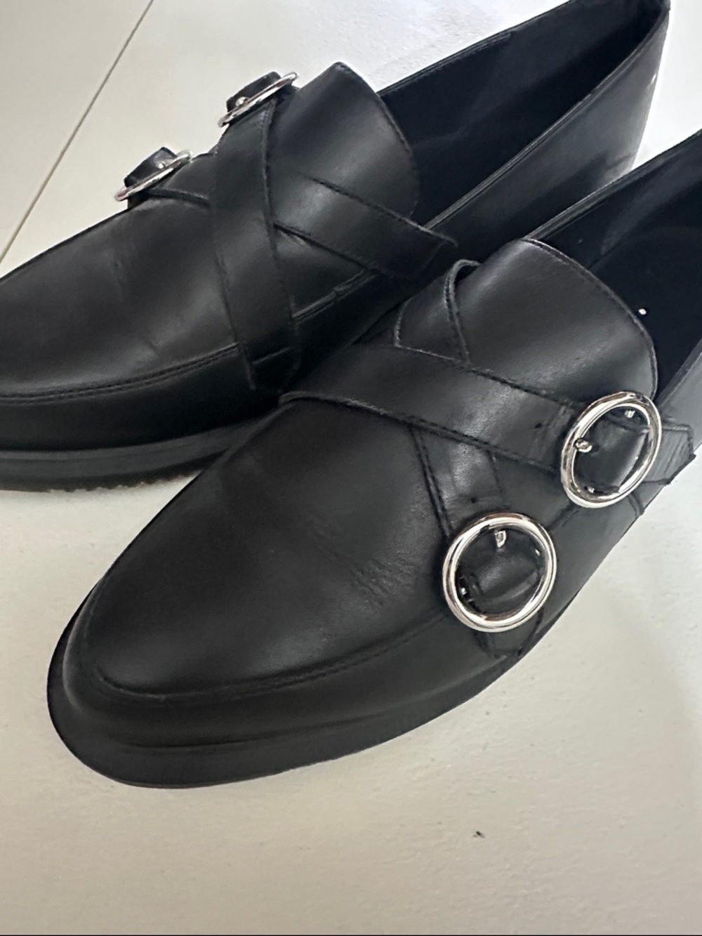 Dr. Martens Black Leather Double-Buckle Flats - Picture 7 of 11